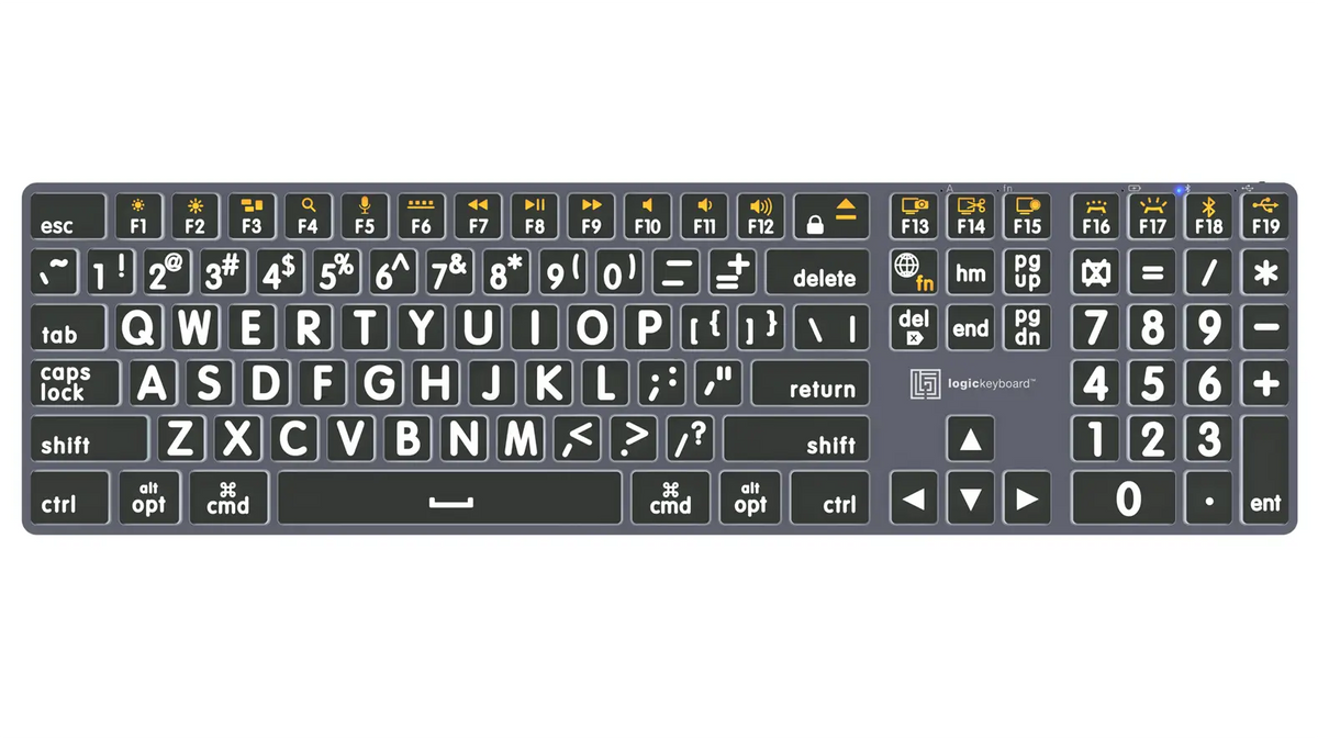 TITAN LP Wireless Keyboard Mac Wht Print on Blk
