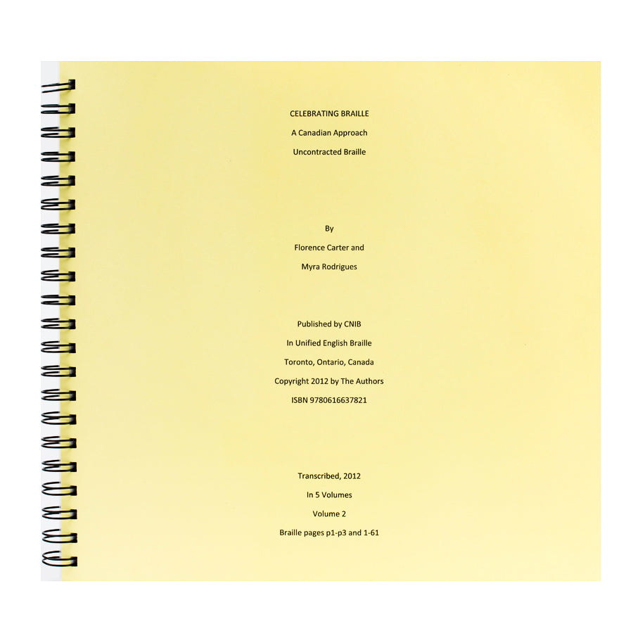 Celebrating Braille Vol 2 UEB A Cdn Approach