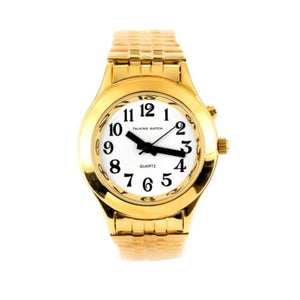 Image of Ladies Talking Watch Gold Finish Exp Band 1 Button