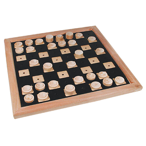 Tactile Checker Set Wood Deluxe