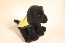 Load image into Gallery viewer, CNIB Black Labrador Plush Puppy with Yellow Vest