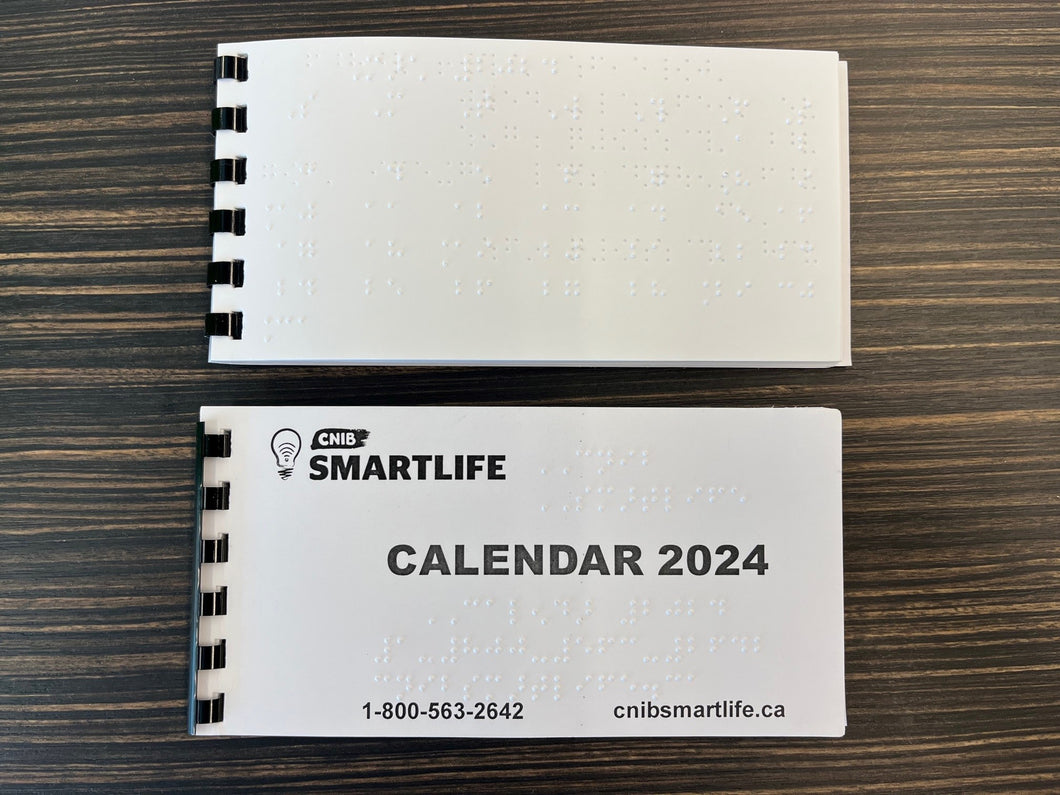 Braille Pocket Calendar 2024 SD CNIB SMARTLIFE