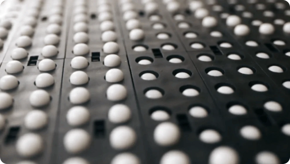 Close-up of Dot Pad X tactile pins forming braille and graphics for touch-based reading