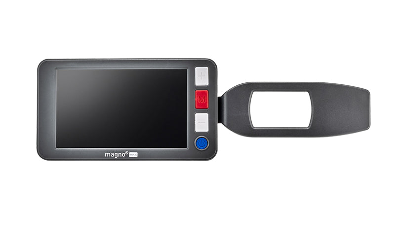 A close up of the magno digital showing the handle unfolded.