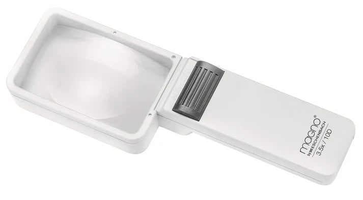 Magno Magnifying 3.5x glass with white case on a white background