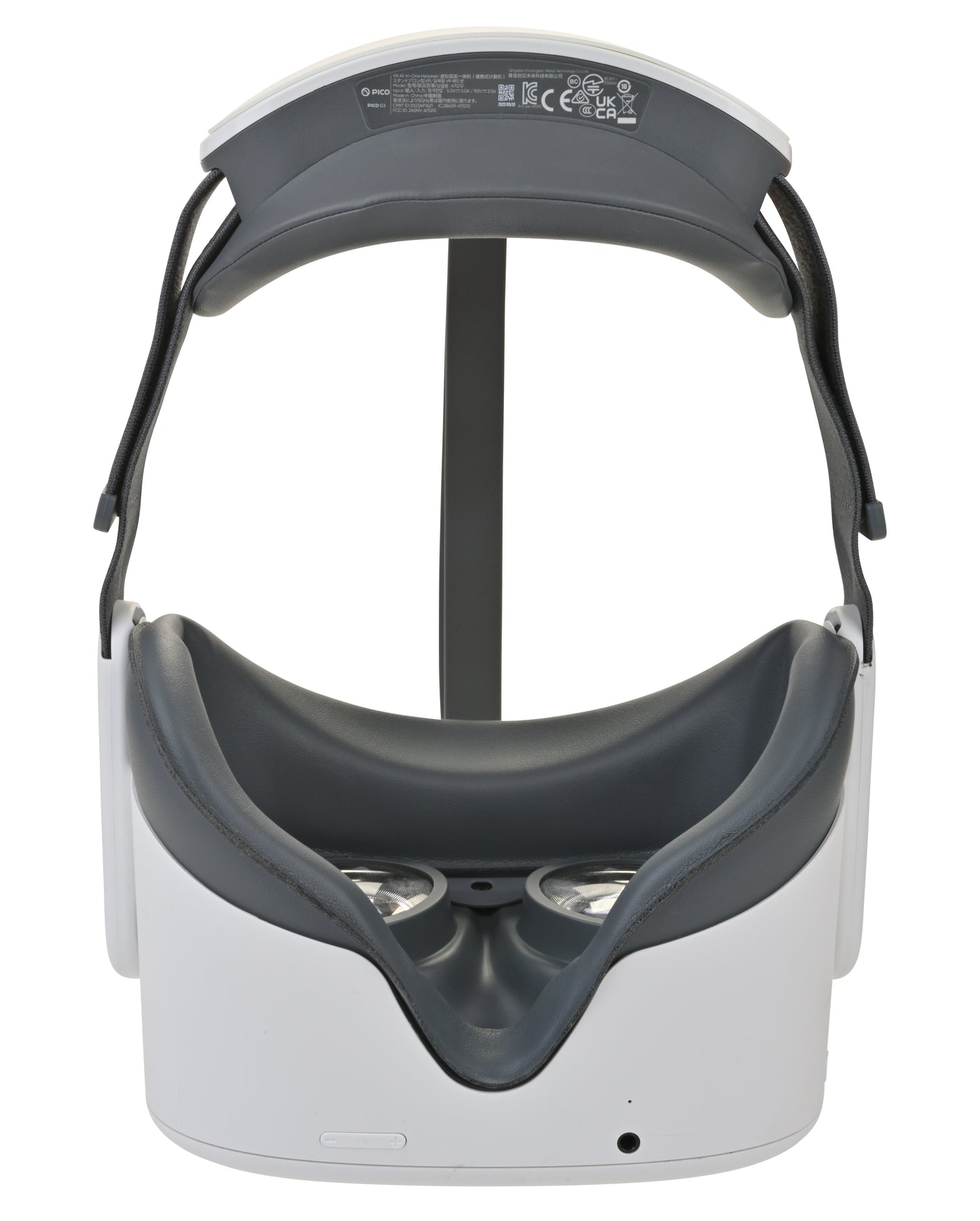 Interior view of VisionBuddy VB-4 Viewer headset showing dual lenses and padded face support