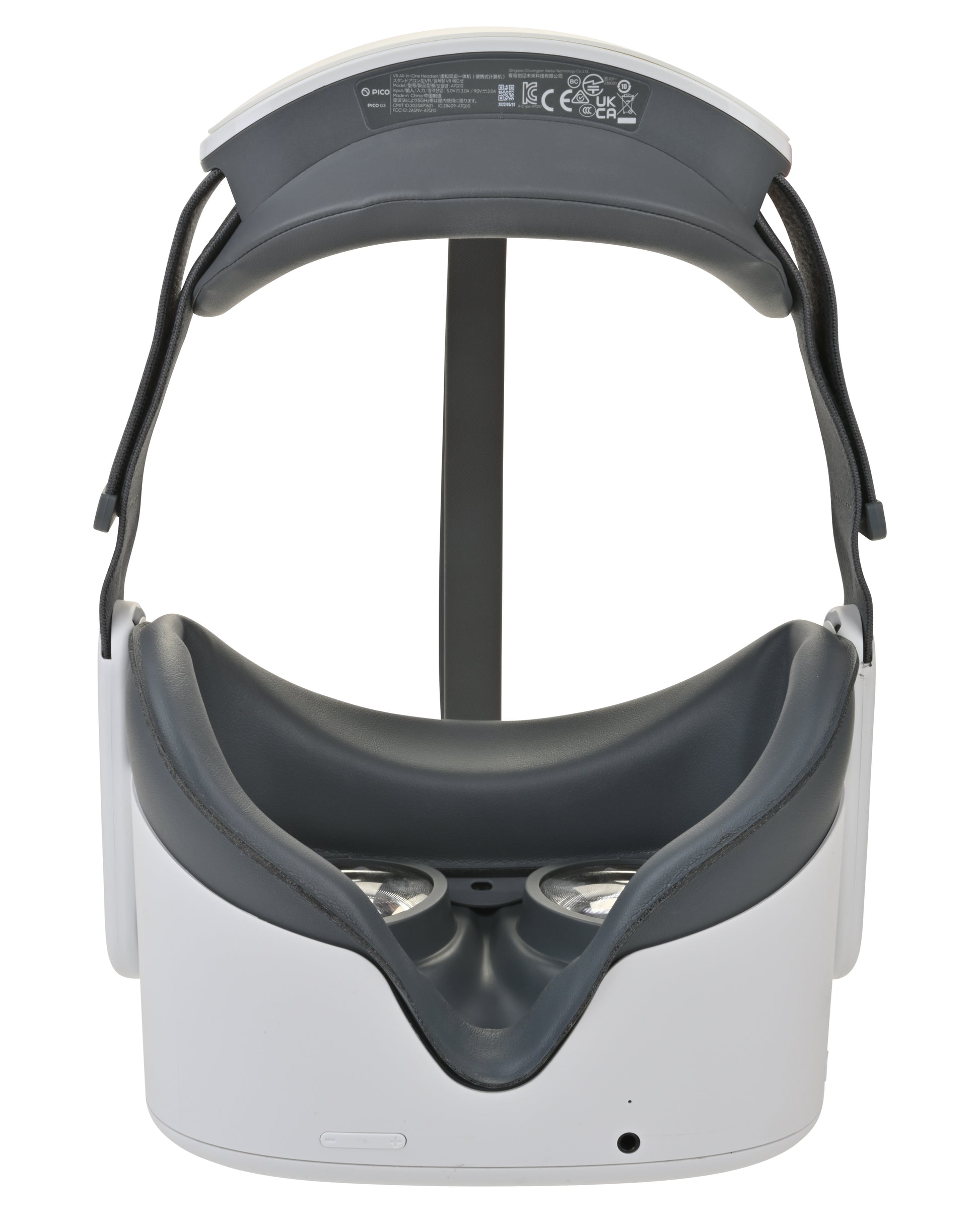 Interior view of VisionBuddy VB-4 Viewer headset showing dual lenses and padded face support