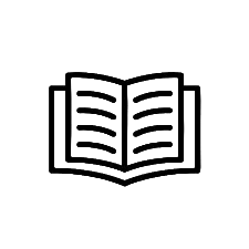 Black icon of an open book 