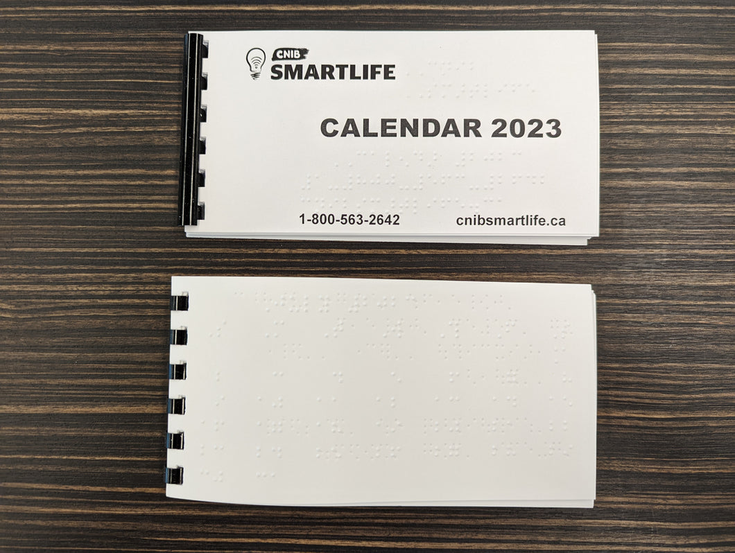 2023 CNIB Braille Calendar
