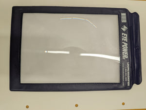 a page magnifier with a blue border around the sheet.