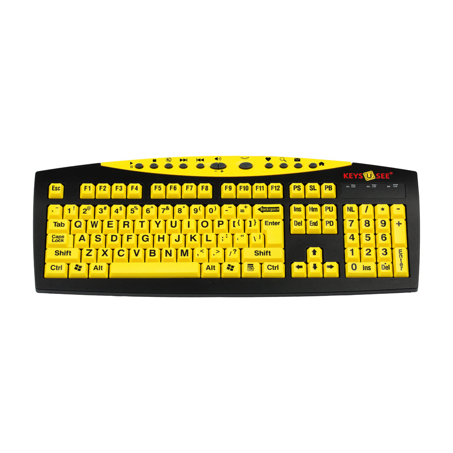 Image of Large Print Keyboard - Black Print On Yellow Keys -  SD