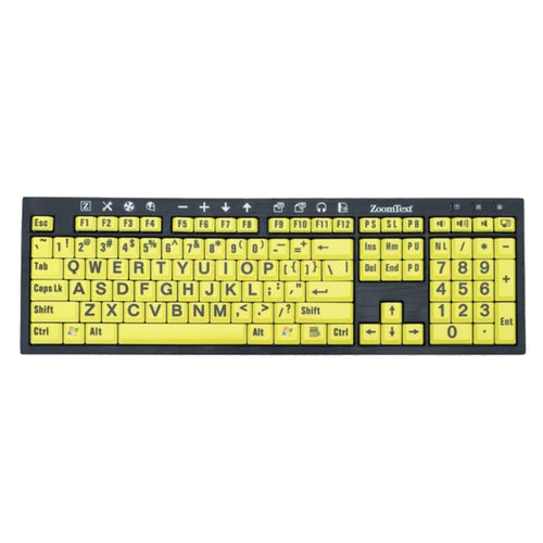 ZoomText LP Keyboard Blk Print On Yellow SP