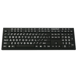 Image of ZoomText LP Keyboard Wht Print On Blk