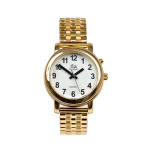Image of Ladies Talk Date Time Watch Gold Finish Expansion