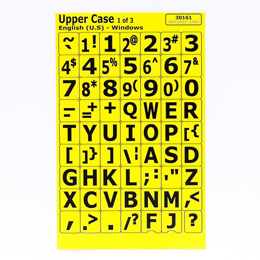 Onset Computer Key Labels Large Print Keyboard Labels - Black On Yellow – CNIB SMARTLIFE