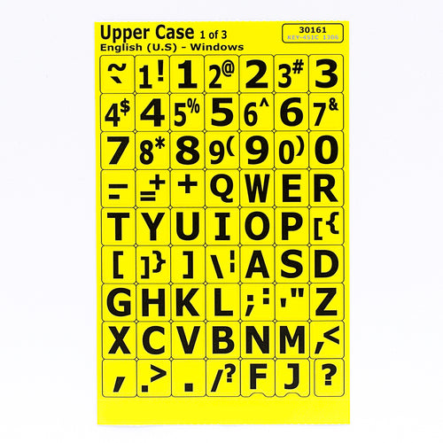 Large Print Keyboard Labels - Black On Yellow