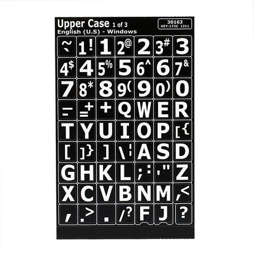 Large Print Keyboard Labels - White On Black