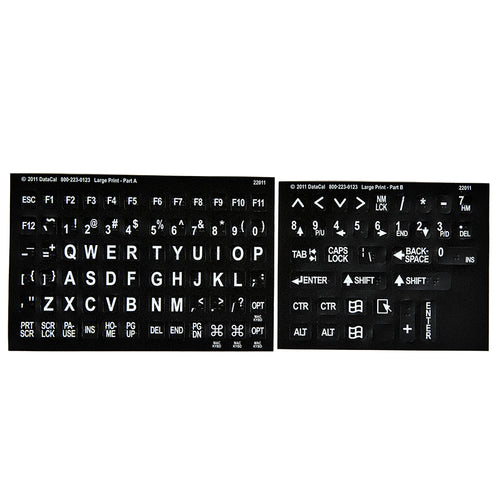 LP Computer Keyboard Label Braille - Wht On Blk