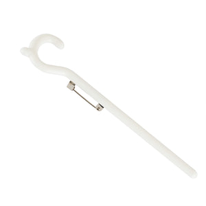 Image of Pince Lapel Canne Support Blanc 