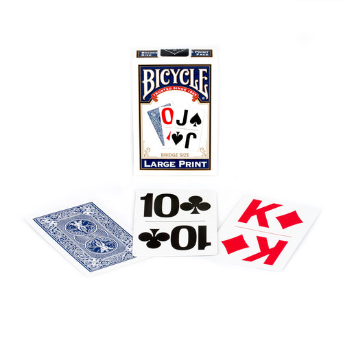 Cartes à jouer pont bleu gros caractères Bicycle