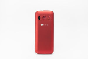 Back of the red Blindshell Classic 1 Phone
